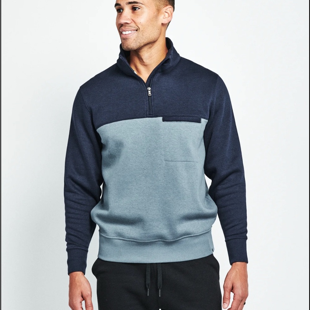 Men's Two-Tone Zip-Up Sweater